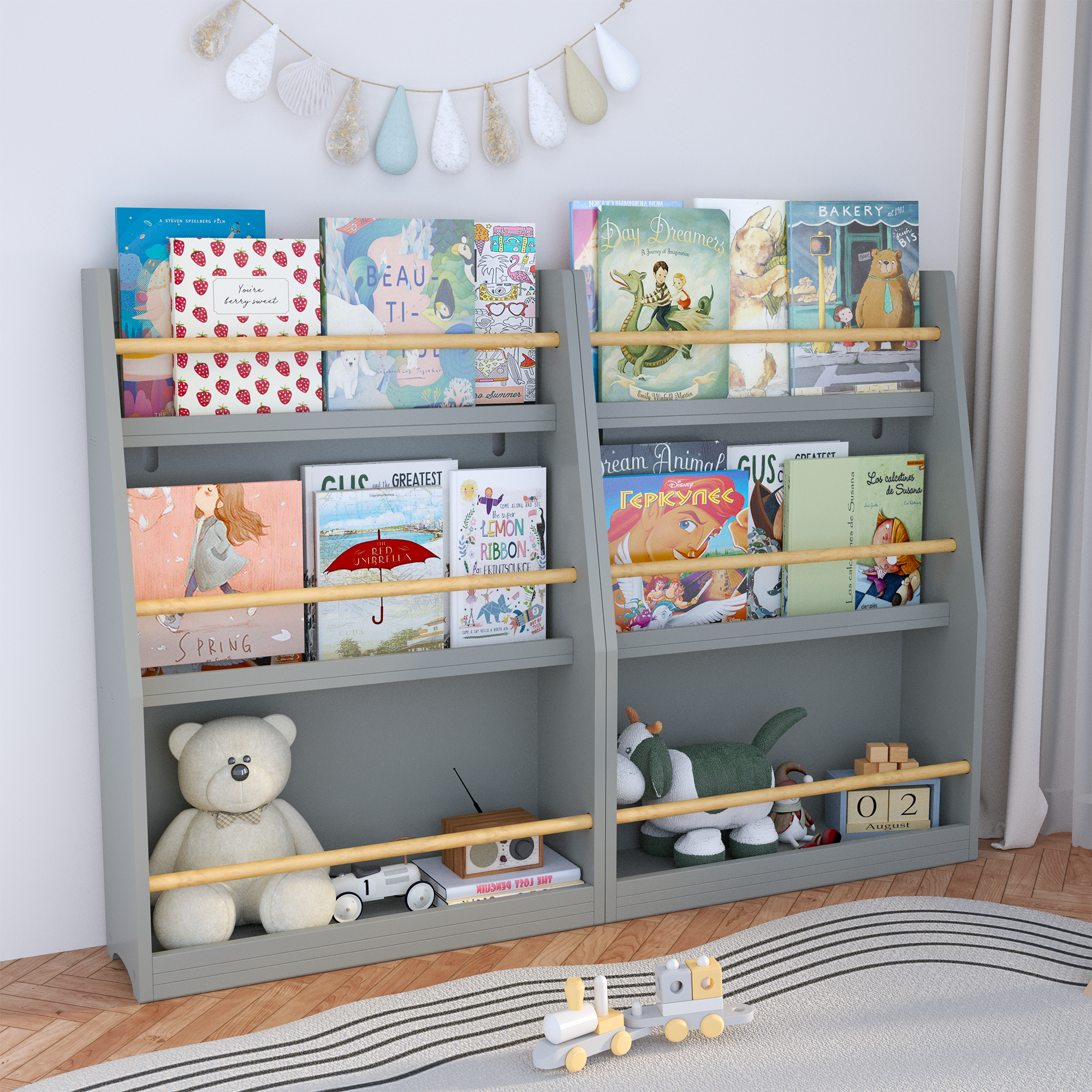 3 Tier Montessori Kids Book Display Rack