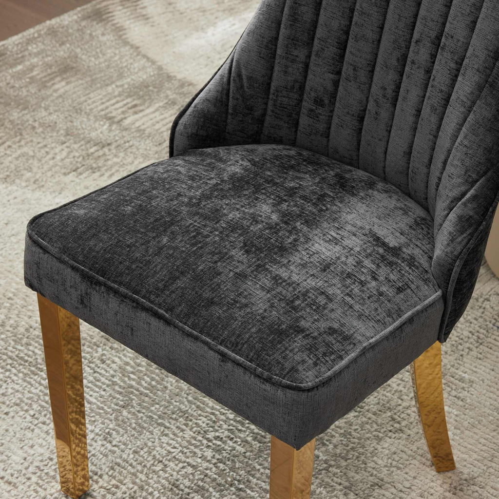Rayon Cloth Flocking Chenille Dining Chairs (Set of 2 )