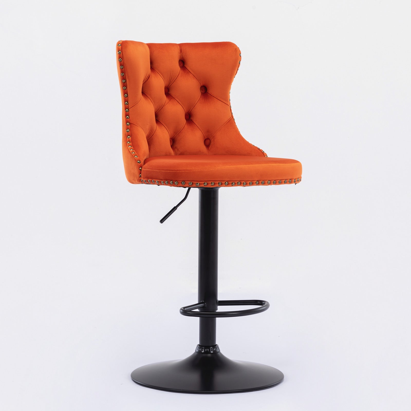 Modern Swivel Velvet Barstools Adjusatble Seat (Set of 2)