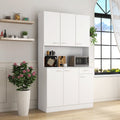 70.87' Tall White Kitchen Cabinet with 6-Doors