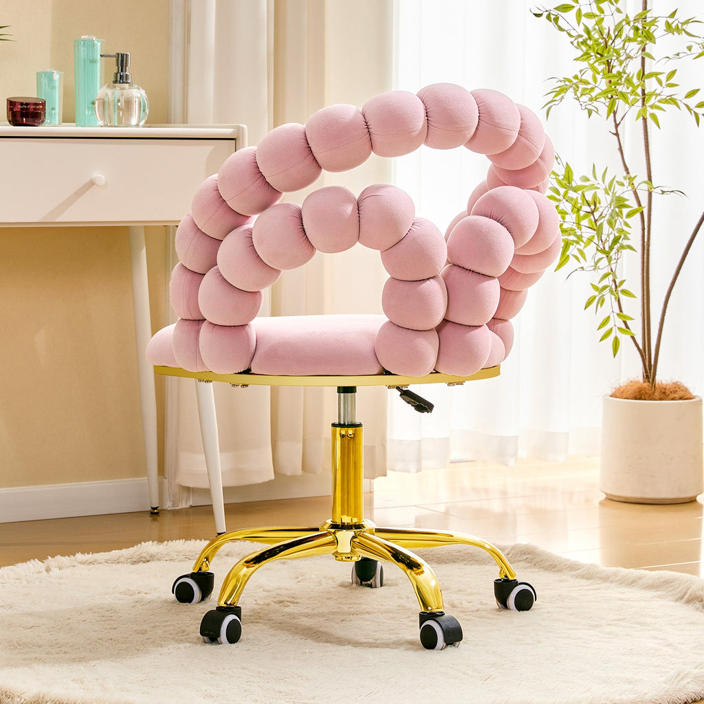 Coloful Modern Velvet Adjustable Swivel Desk Chair with Bubble Back