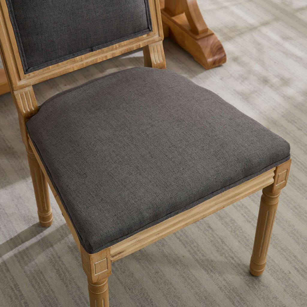 French Louis Dining Chairs with Square Backrest (Set of 2)