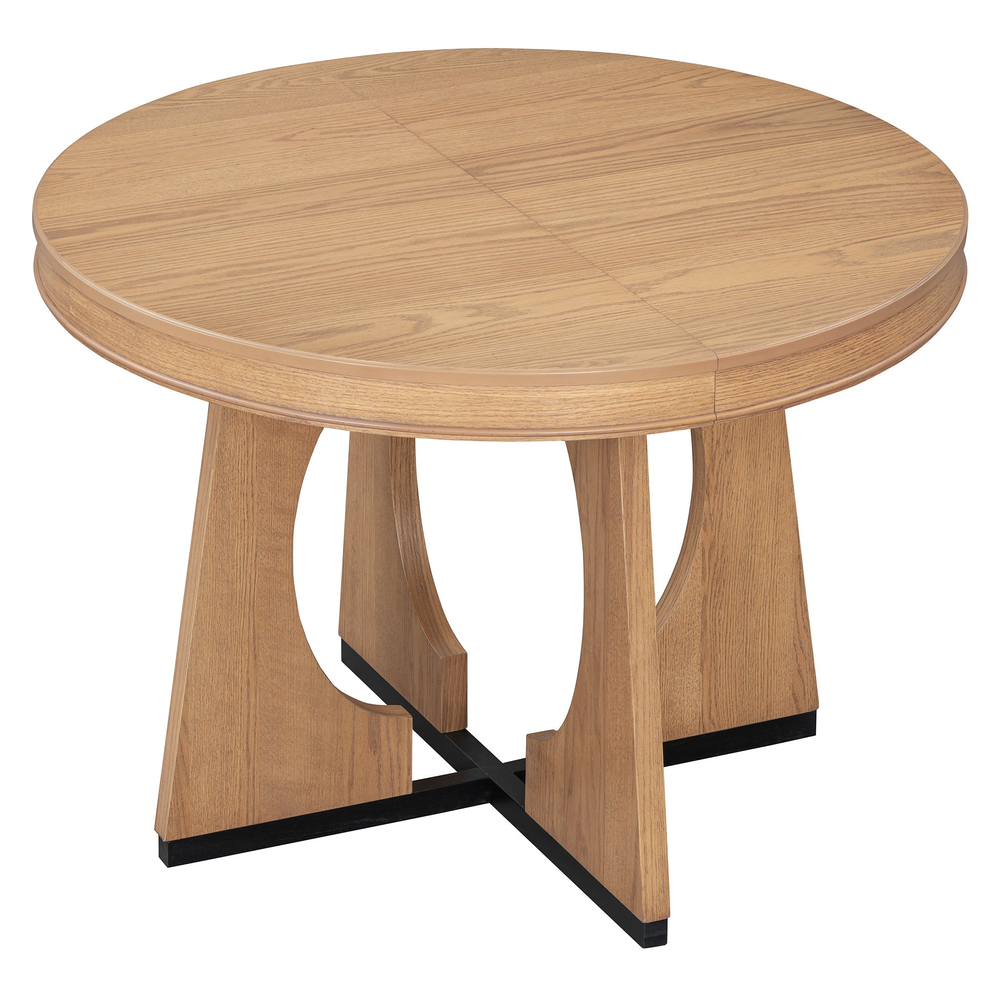 5-Piece Retro Extendable Dining Table Set with 16" Removable Leaf