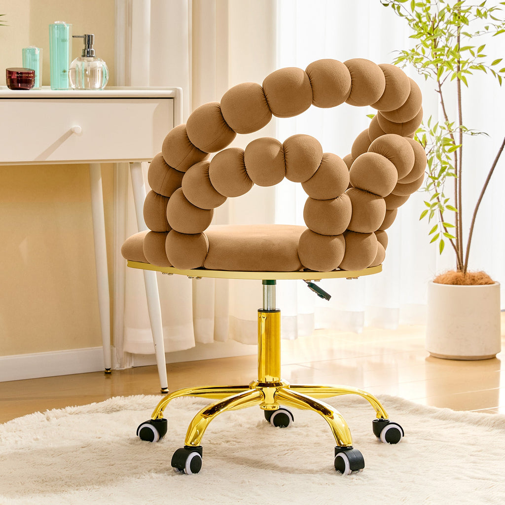 Coloful Modern Velvet Adjustable Swivel Desk Chair with Bubble Back