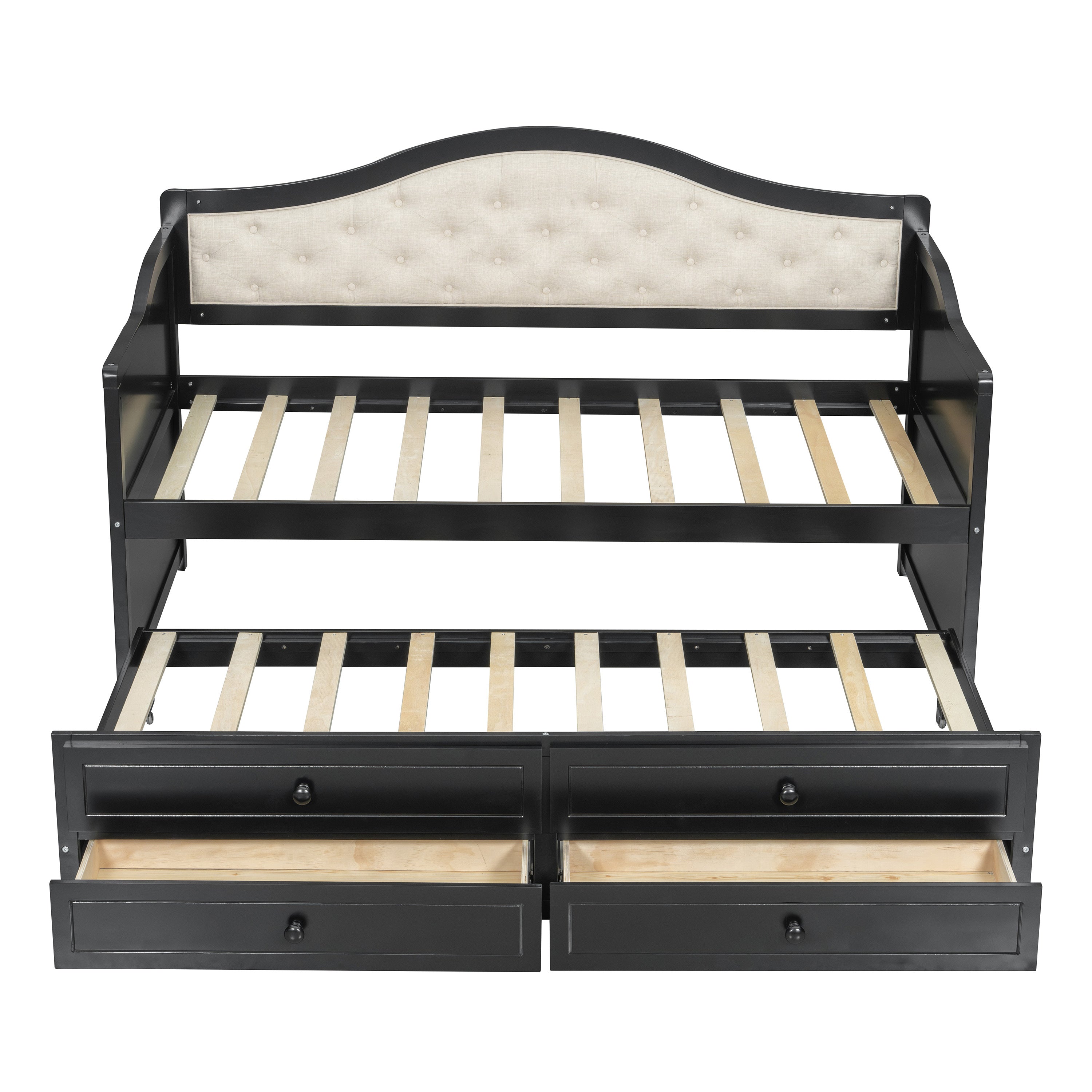 Wooden Twin Sofa Bed with Trundle