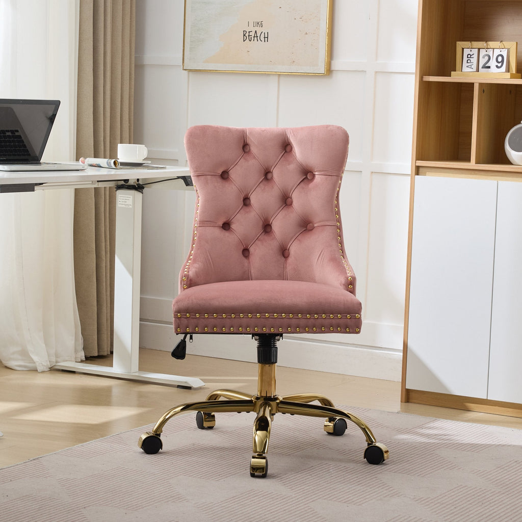 Modern Velvet Upholstered Tufted Button Home Office Chair