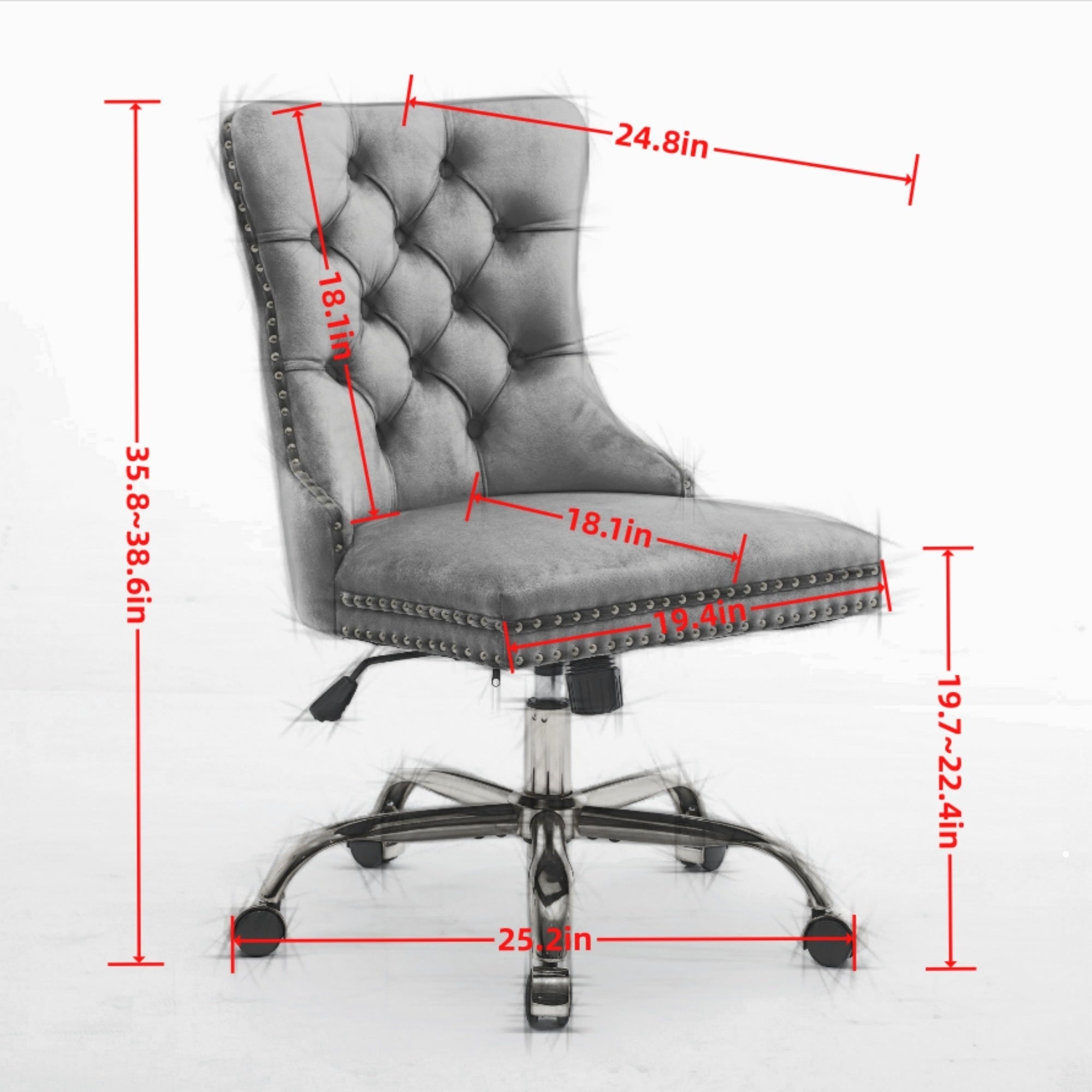 Modern Velvet Upholstered Tufted Button Home Office Chair