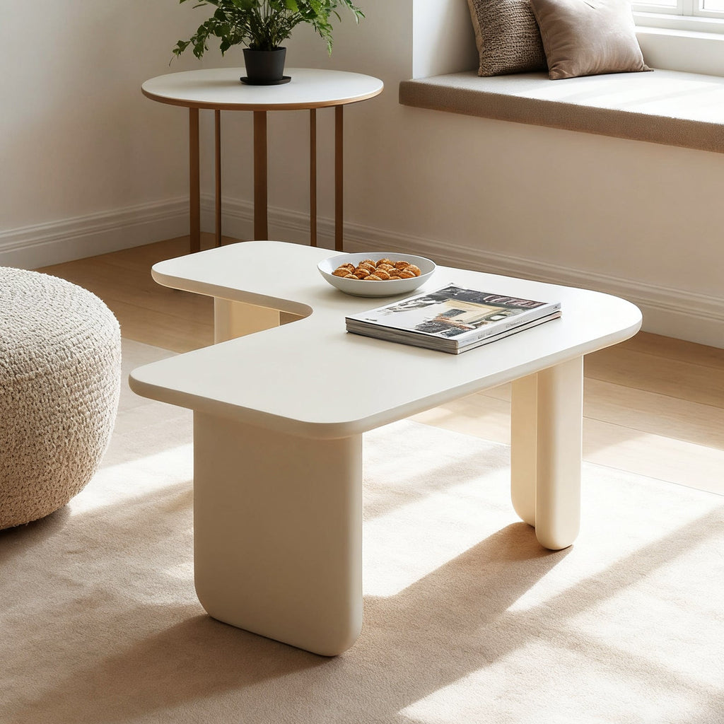 35.43' L-Shape Modern Coffee Table