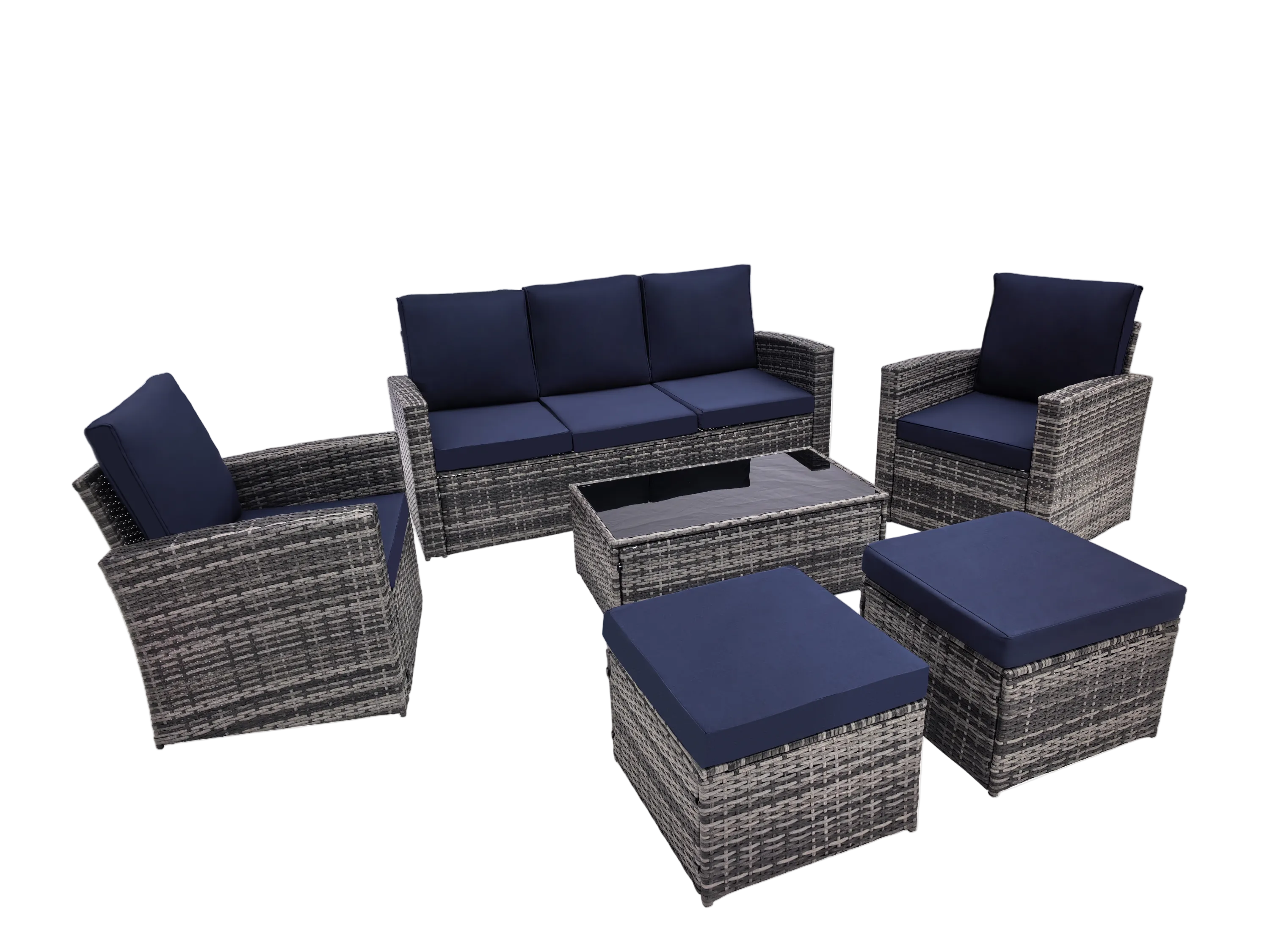 Outdoor Sectional Patio Set Half Moon Round Sofa for Backyard Garden