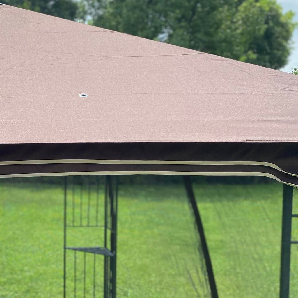 Patio Gazebo Tent with Ventilated Double Roof and Mosquito Net for Backyard or Garden