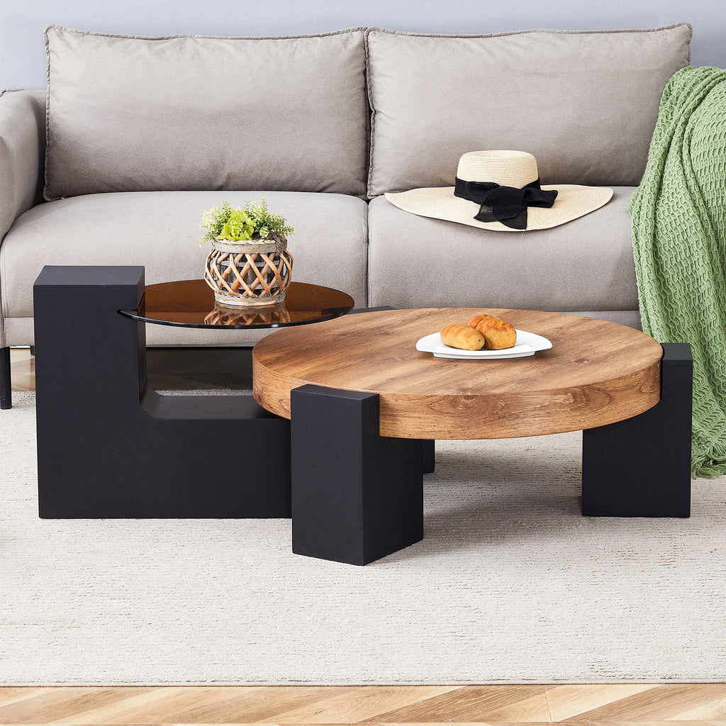 Modern Simple Double-Layer Round Coffee Table
