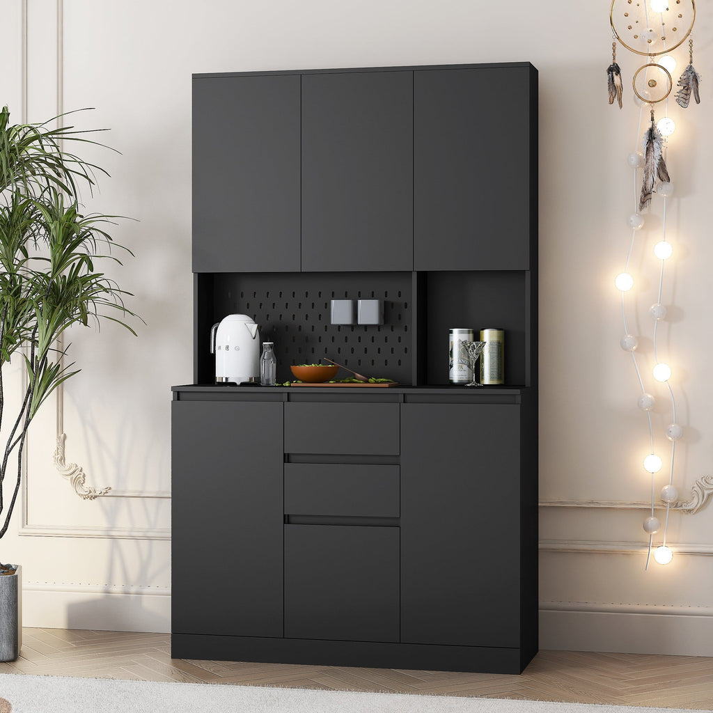 74" Freestanding Kitchen Pantry Cabinet