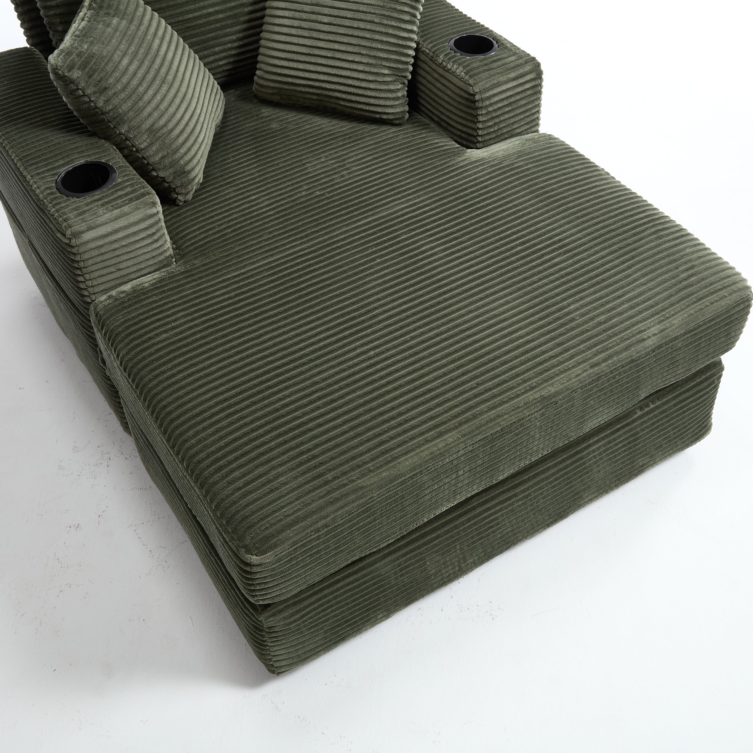 Corduroy Upholstered Chaise Lounge Sofa