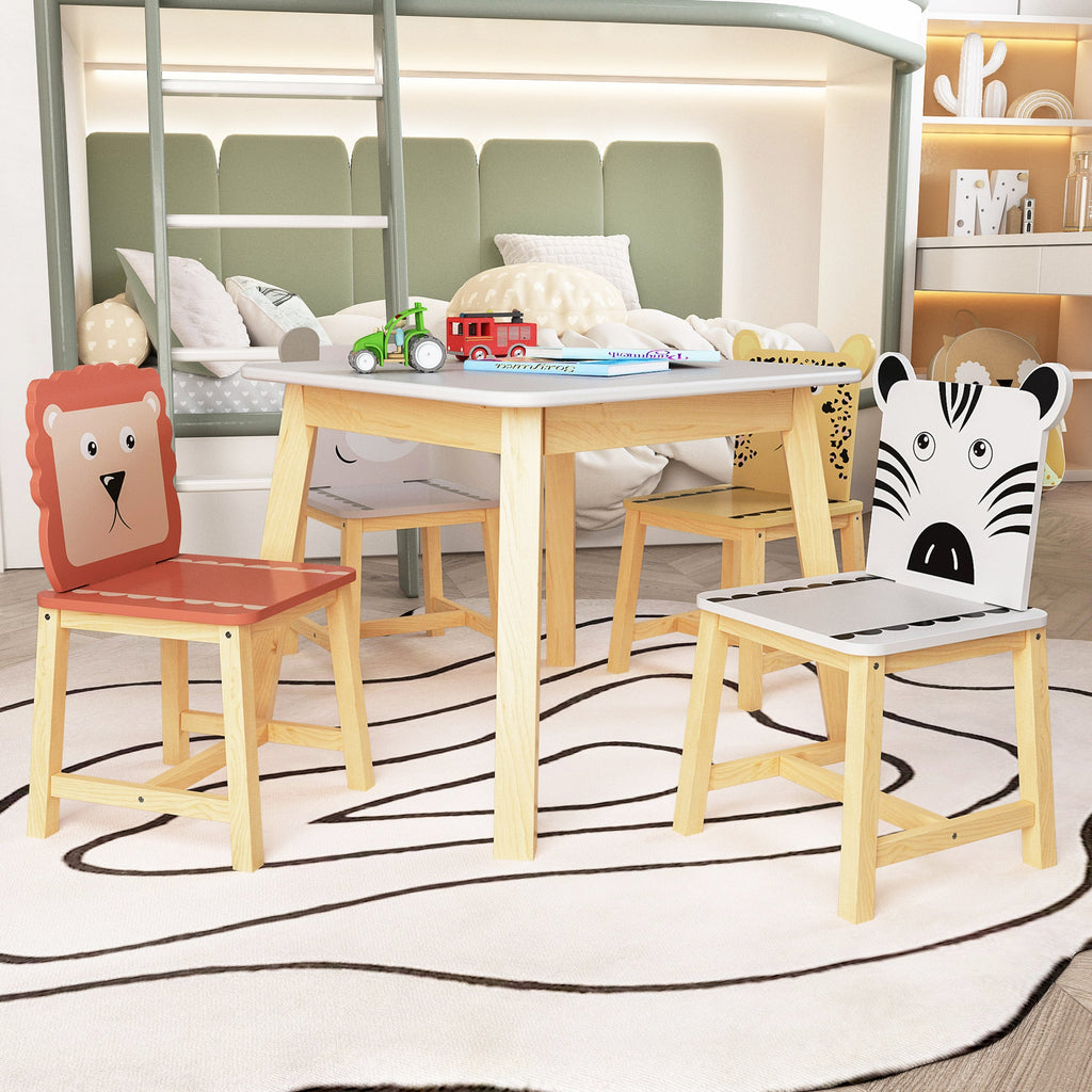 5 Piece Kiddy Table and Chair Set with 4 Chairs