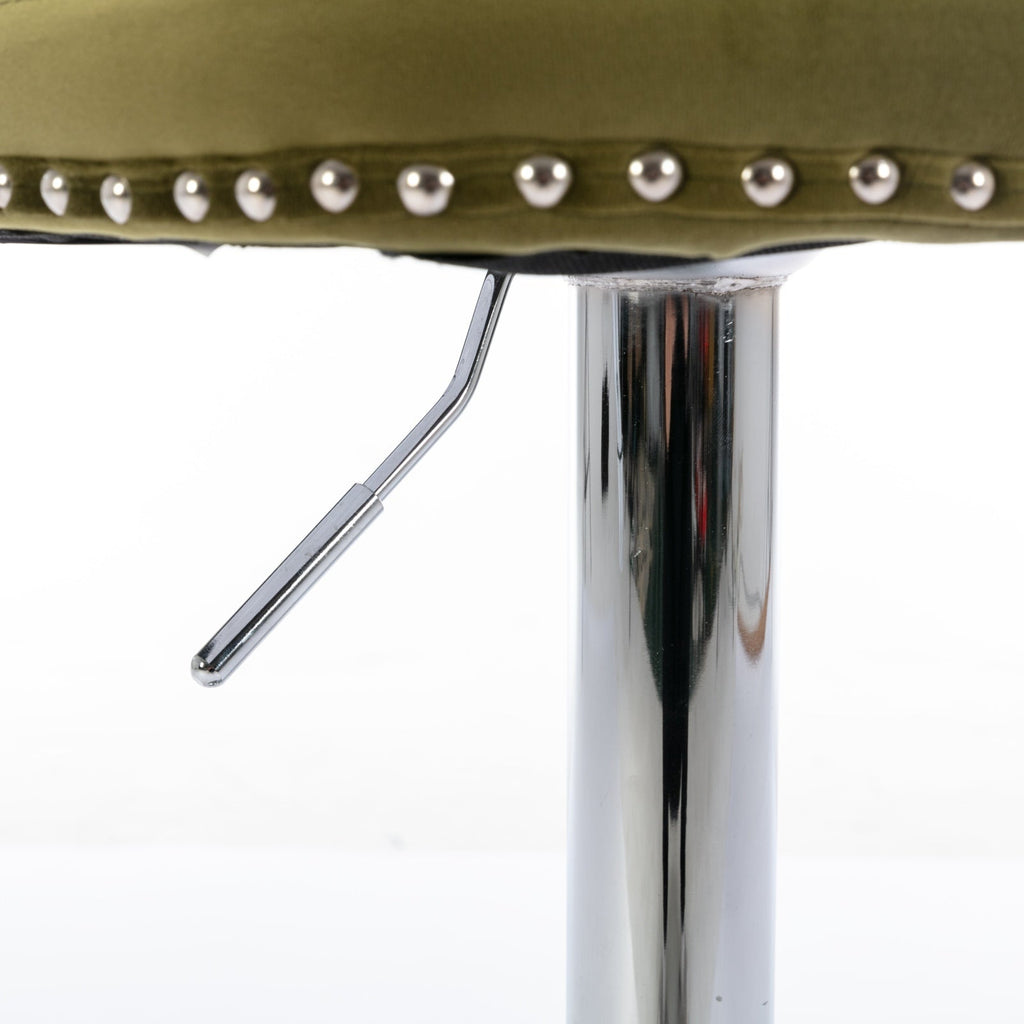 25-33 Inch Modern Velvet Swivel Barstools (Set of 2)