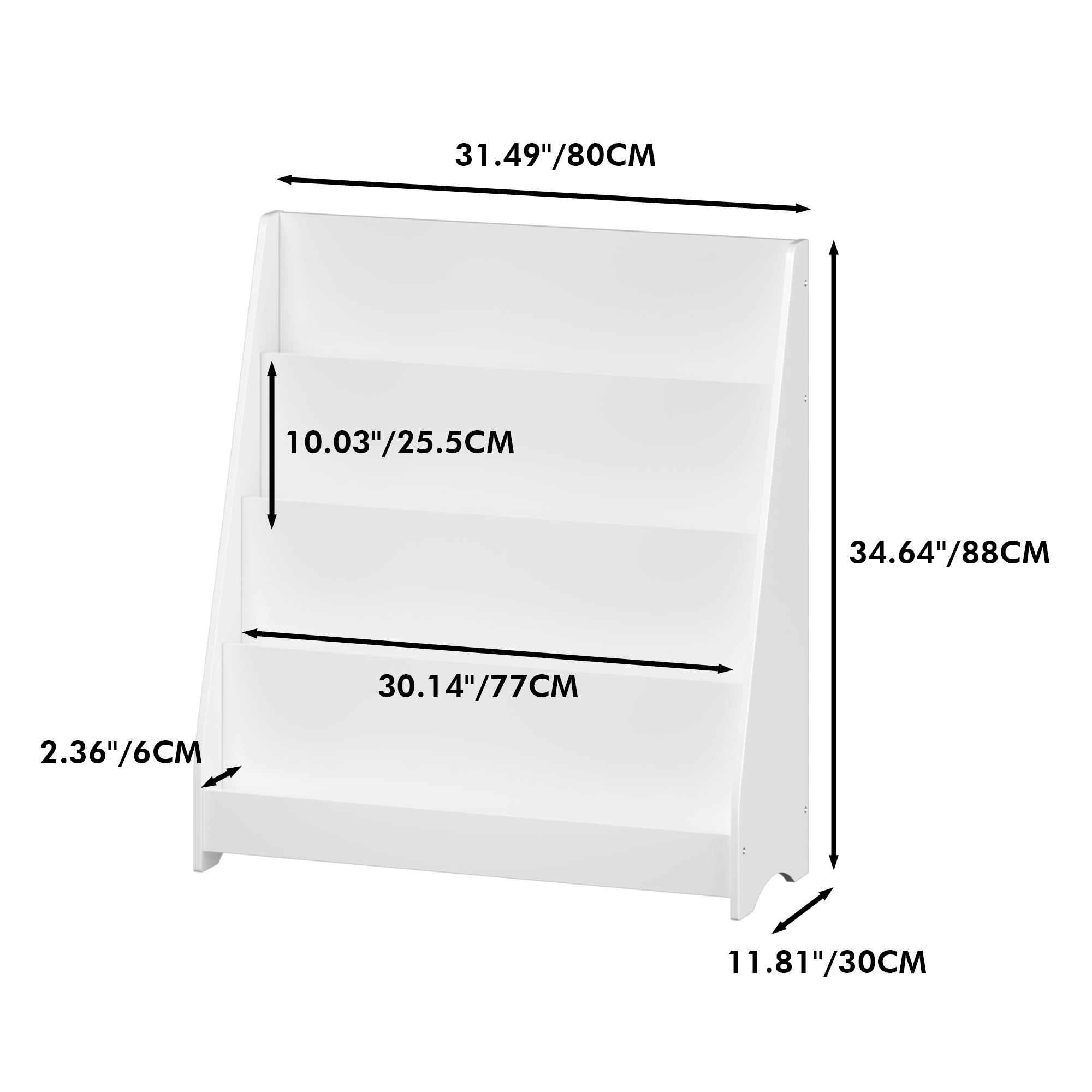 4-Tier MDF Toddler Book Display Shelves Kids Bookshelf