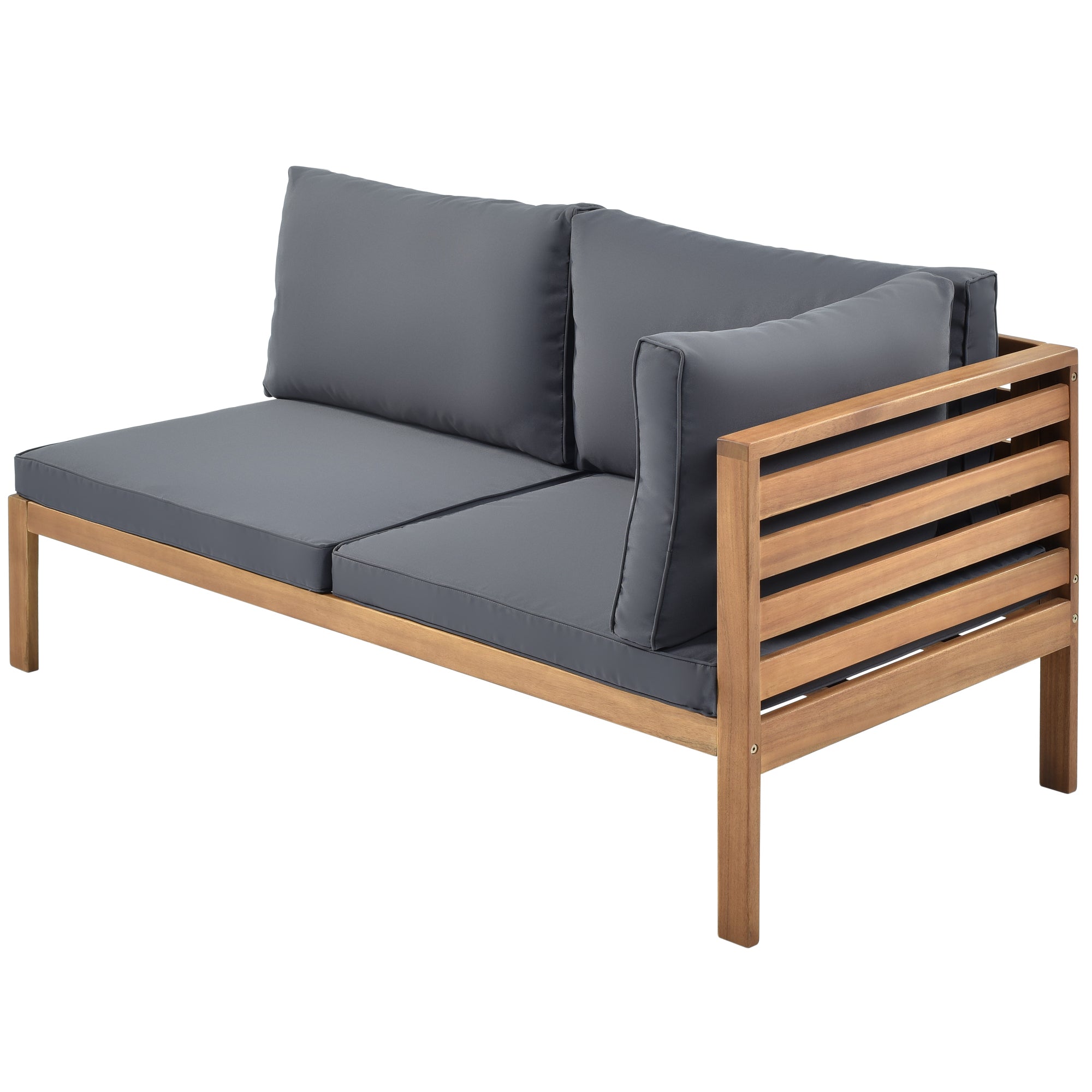 Acacia wood outdoor sofa set UV resistant water resistant cushions durable metal frame ideal patio garden outdoor living