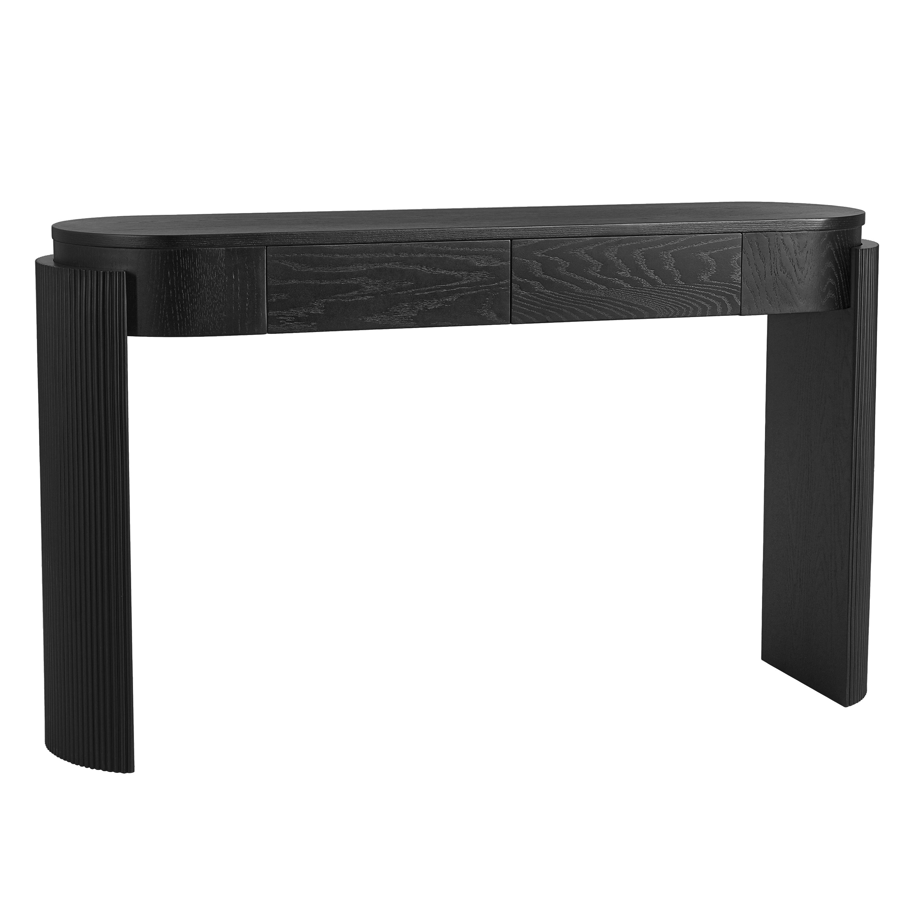 Entryway Console Table with Fluted Legs & Storage Drawers