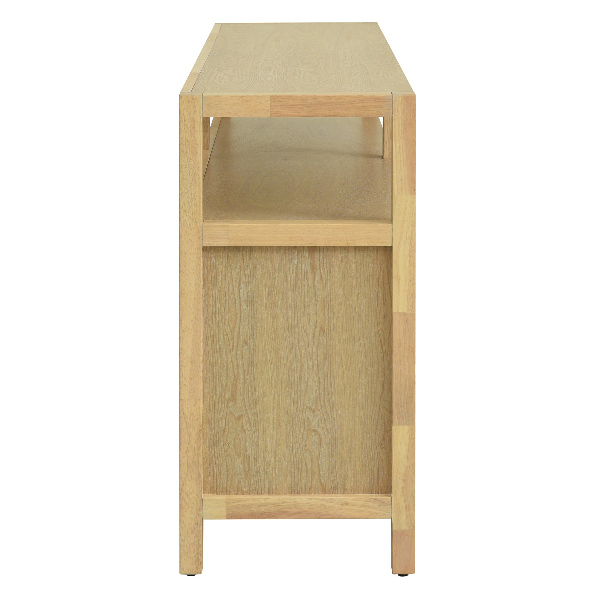 Bohemian Style Rattan Storage Cabinet with 3-position Adjustable Shelves
