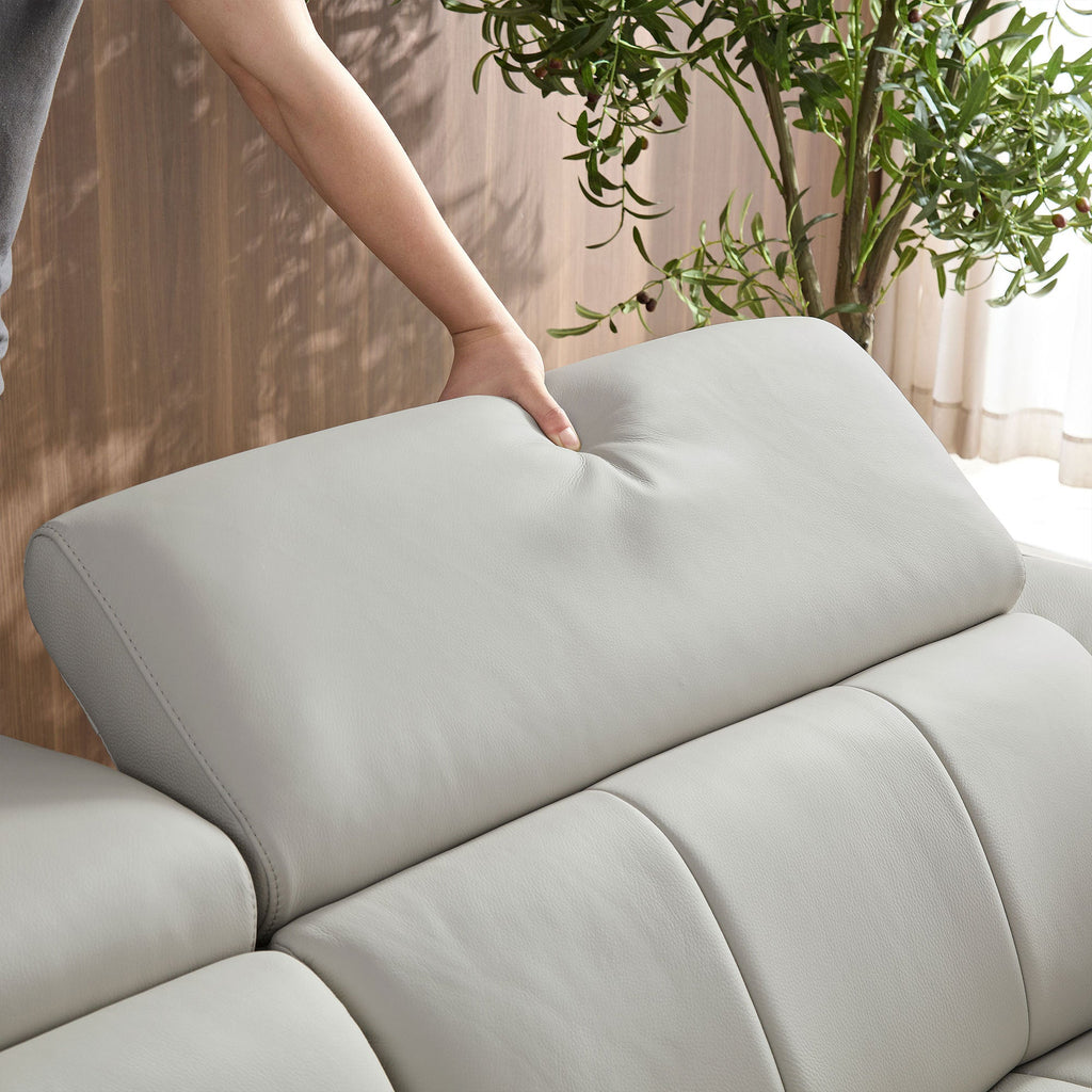 Modern Electric Control Genuine Leather L Shaped Couch