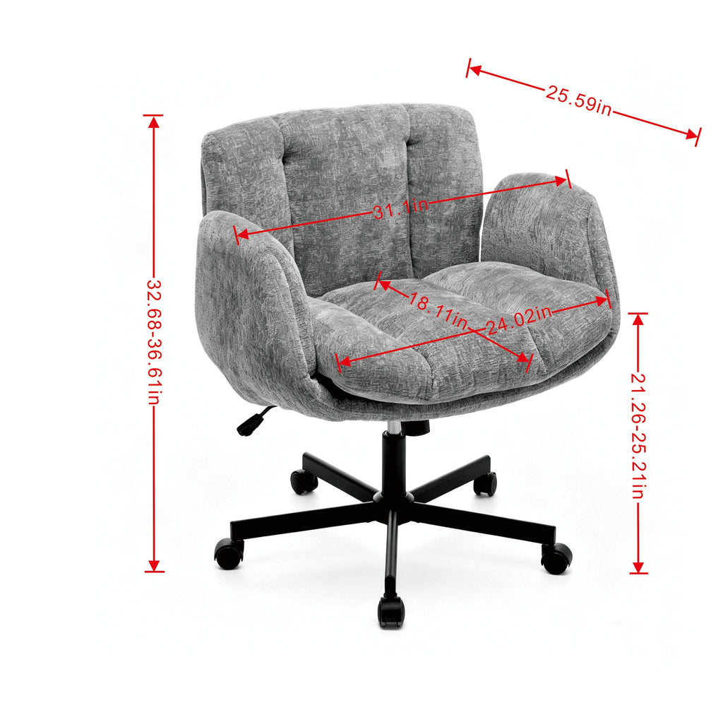 Pet Friendly Swivel Office Chair Adjustable Height Double Cushioned