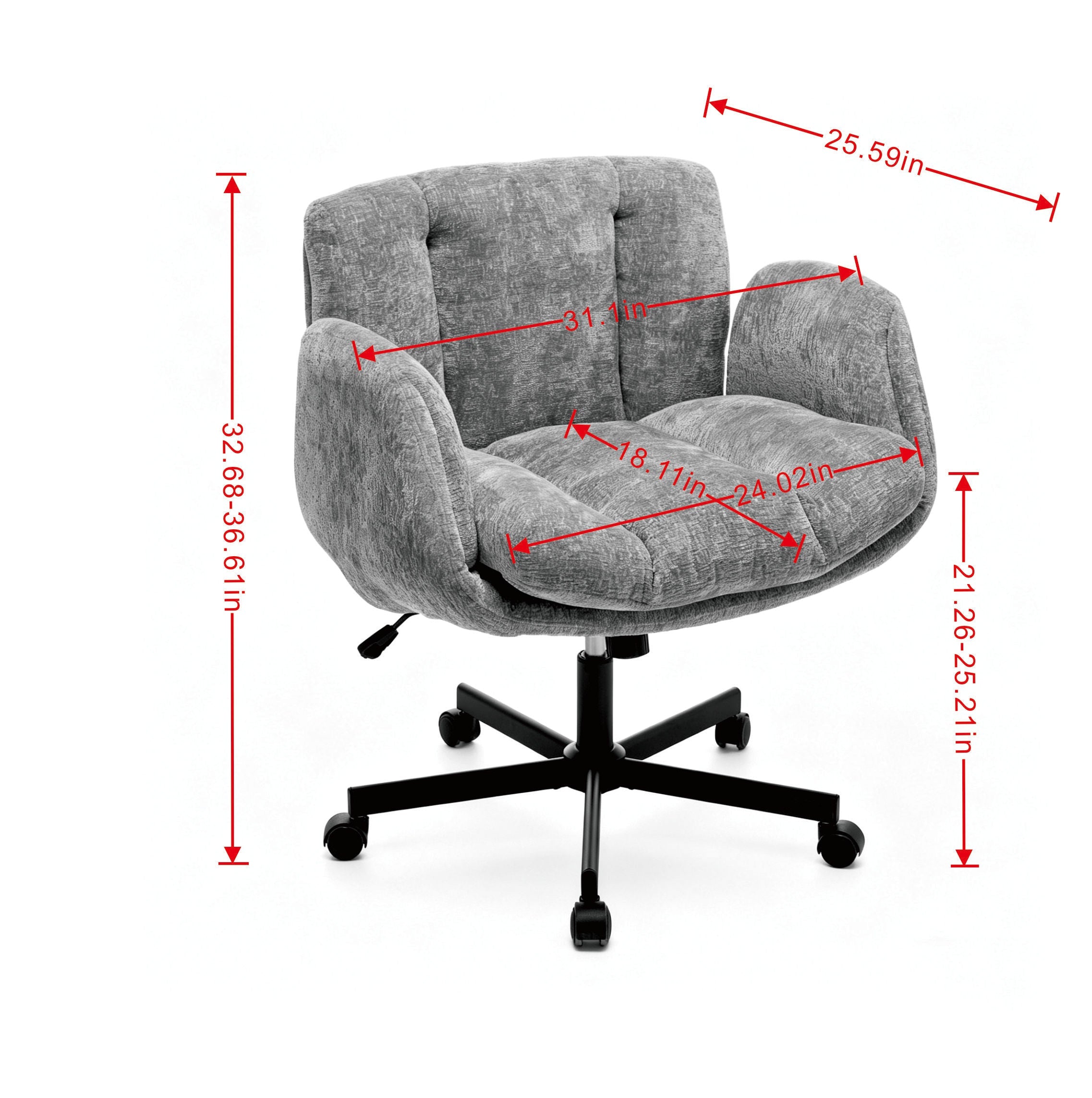 Pet Friendly Swivel Office Chair Adjustable Height Double Cushioned