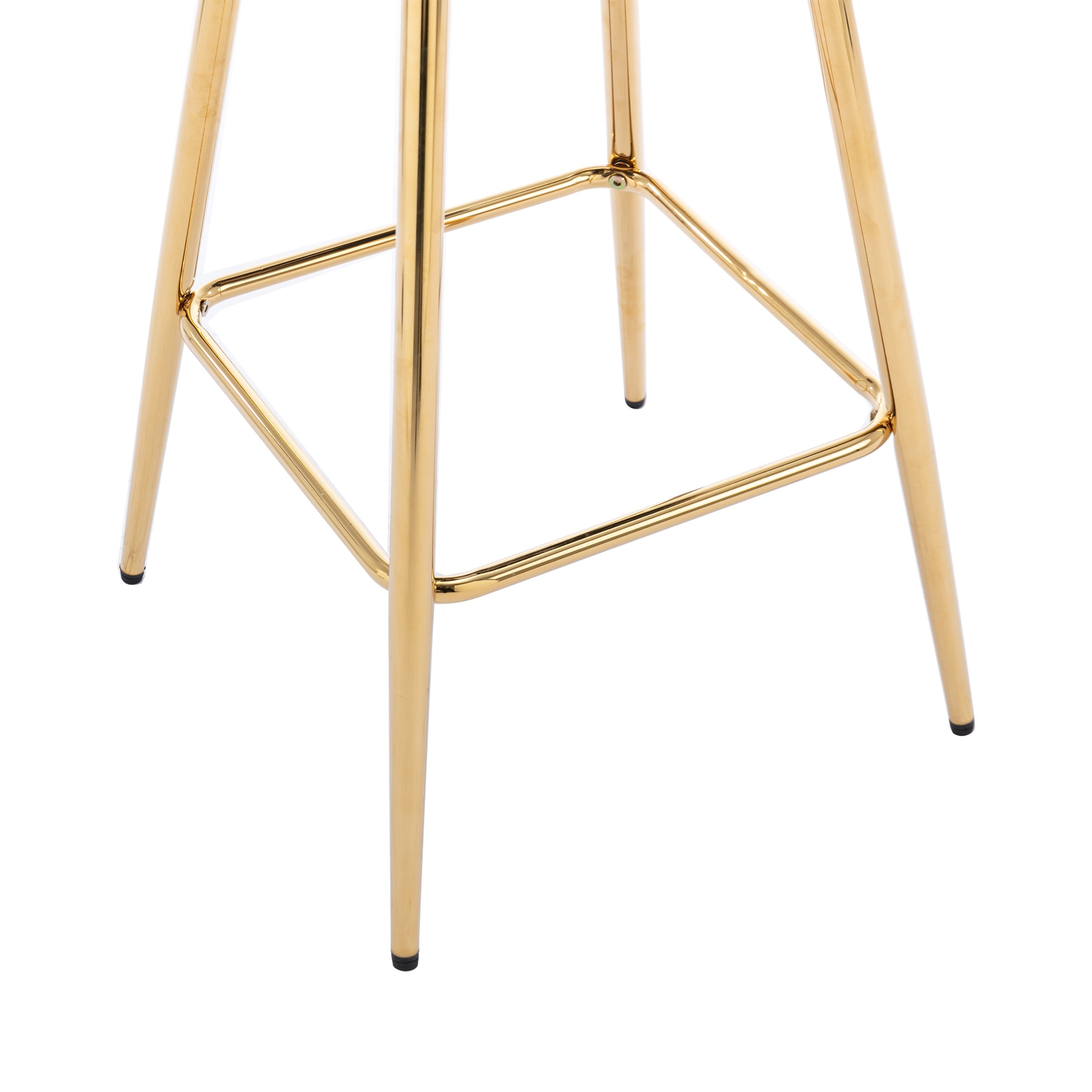Velvet Bar Stools with Chrome Footrest and Base（Set of 2)