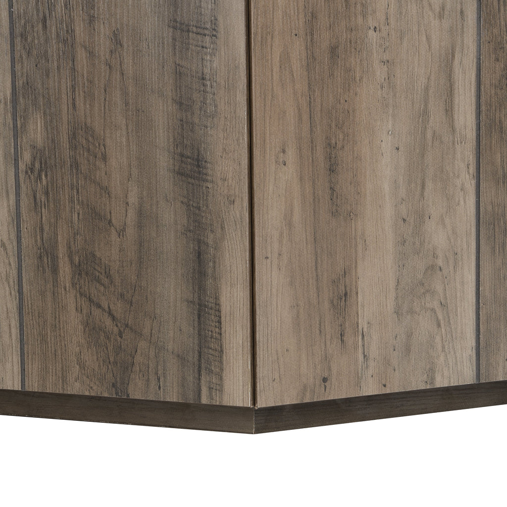 Hexagonal Rustic Retro Wood Coffee Table
