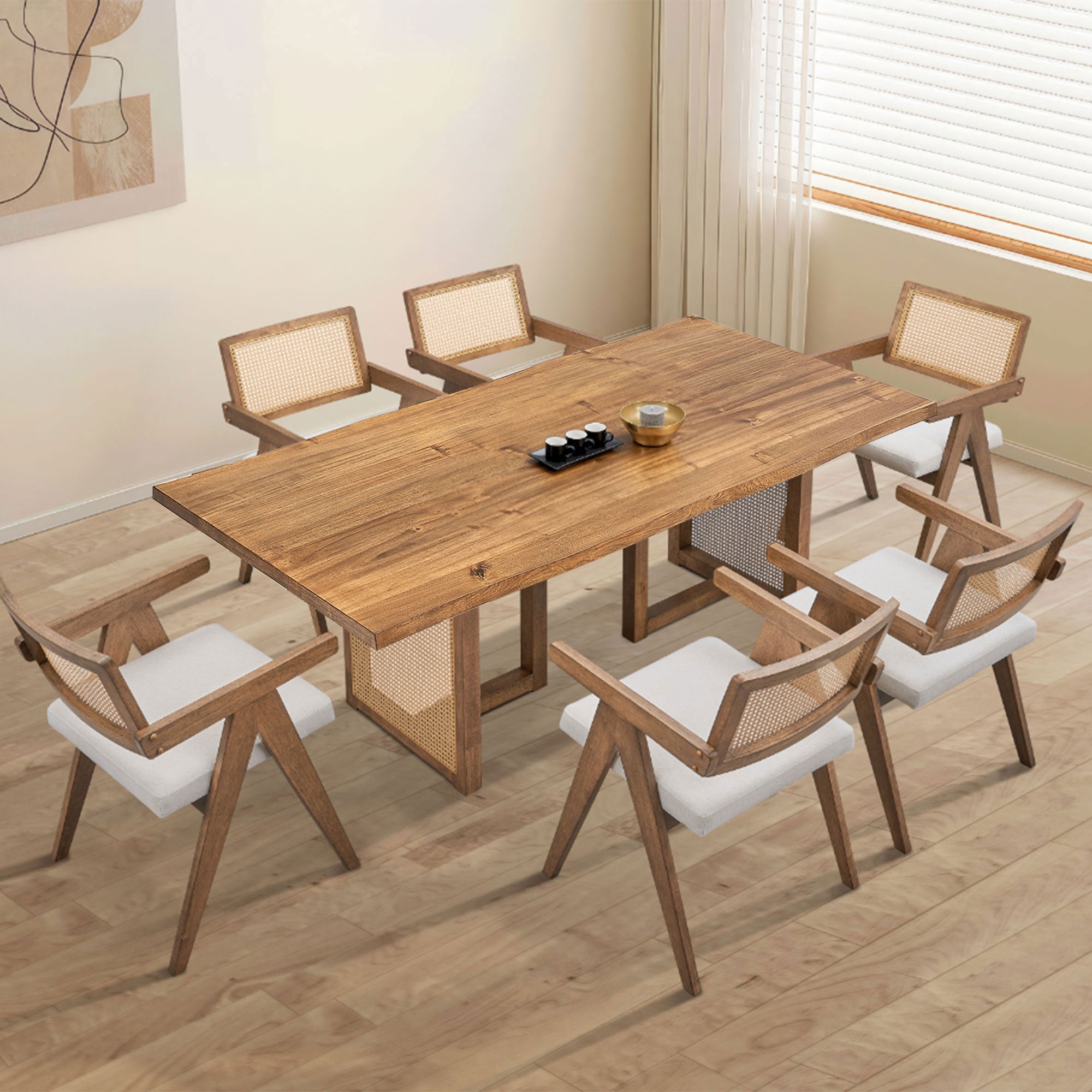 86.61 Inch Oversize Rectangular Waves Dining Table