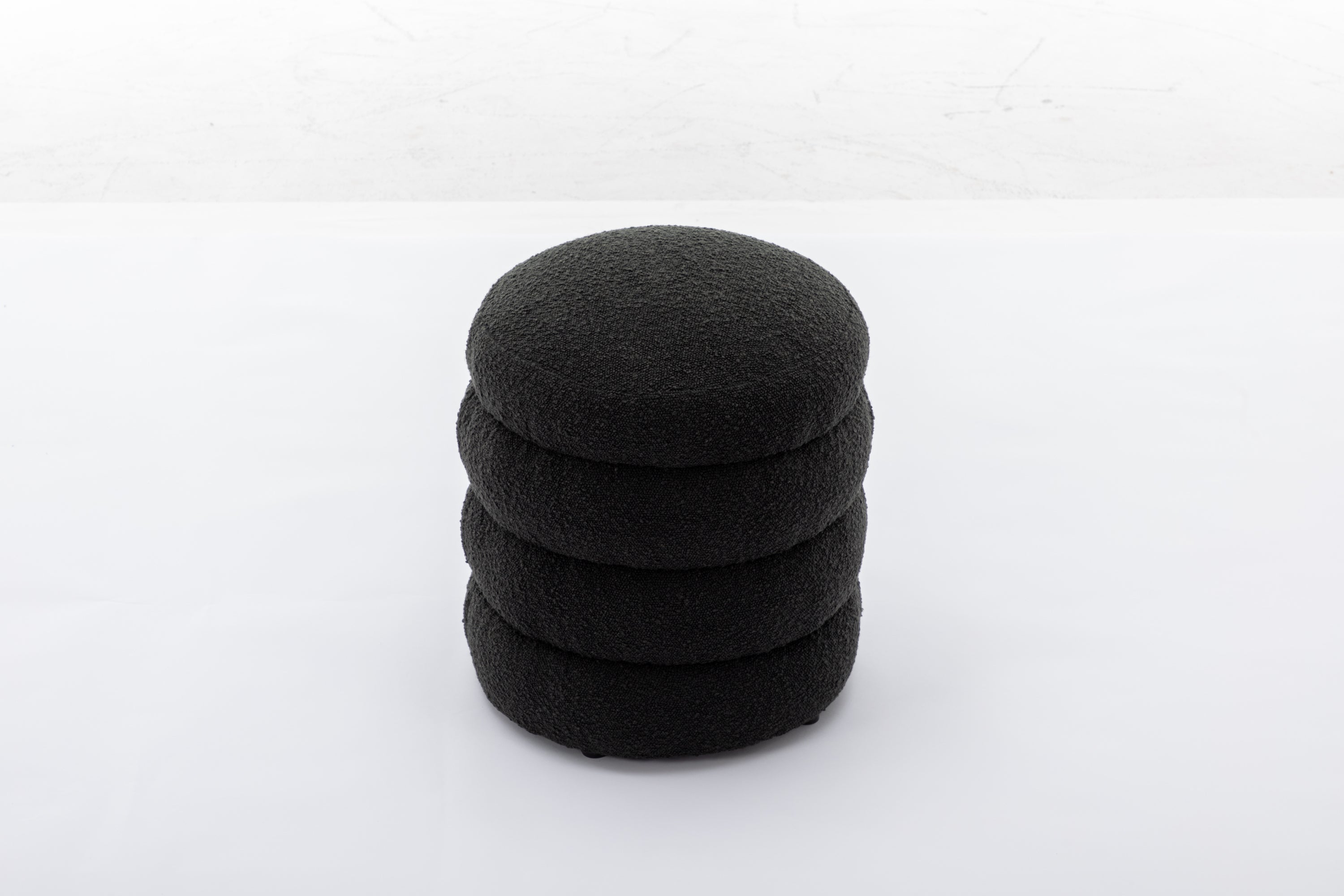 Boucle/Velvet Round Ottoman Footrest Stool