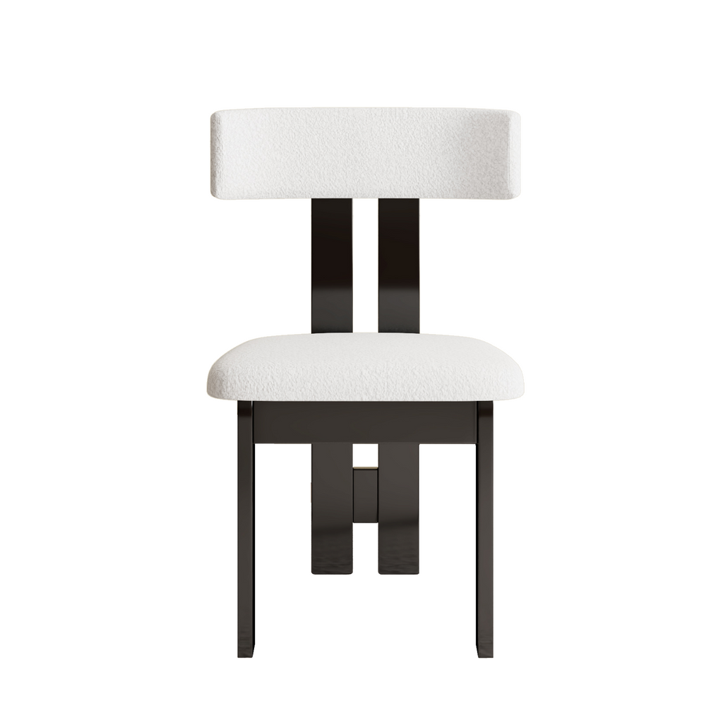 Modern Pure White Velvet Dining Chairs (Set of 2)