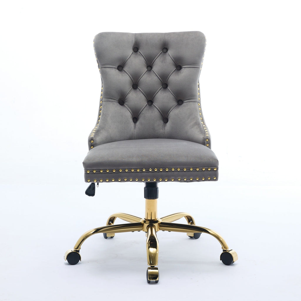 Modern Velvet Upholstered Tufted Button Home Office Chair