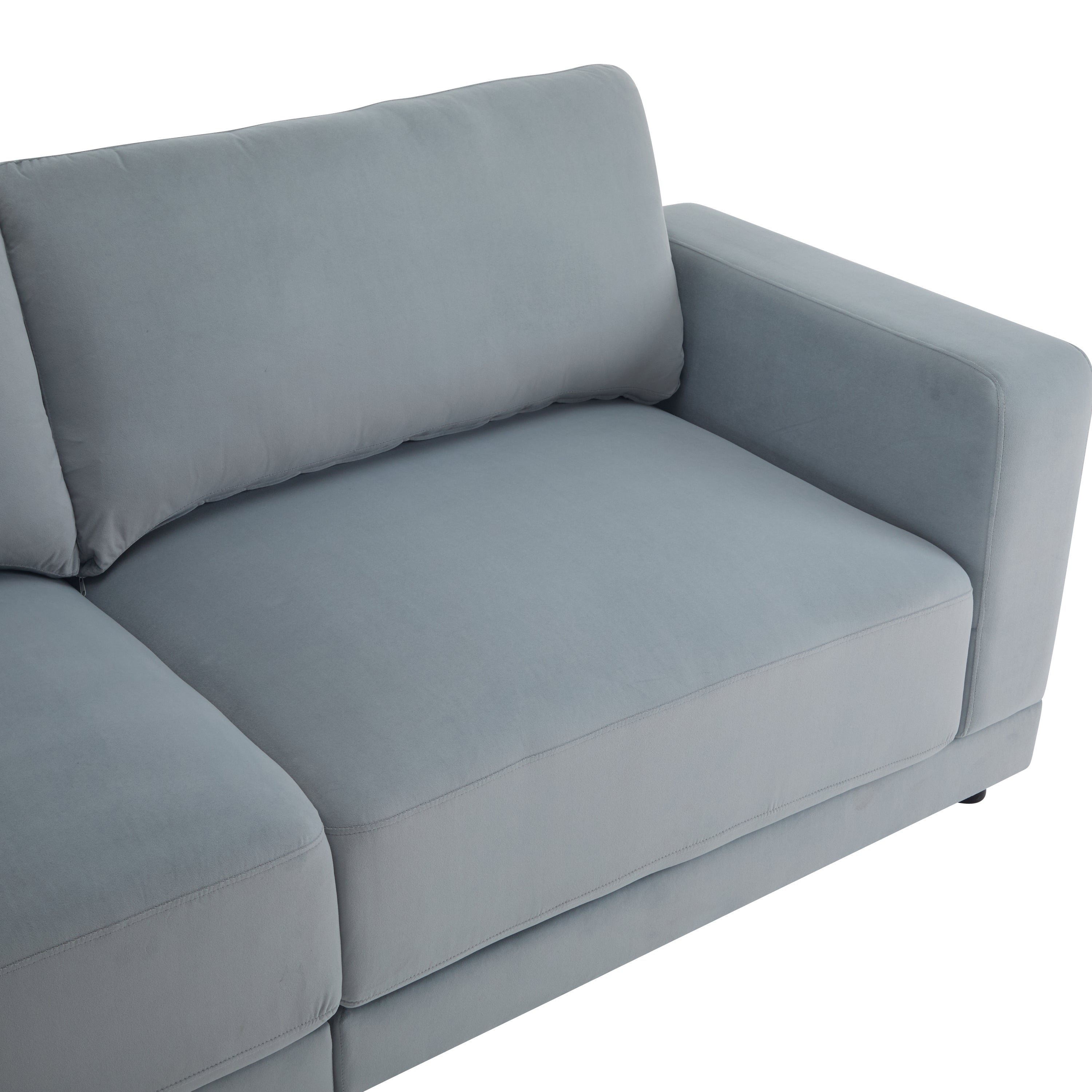 81'' Modern Square Arm Sofa with Soft Fabric Upholstery