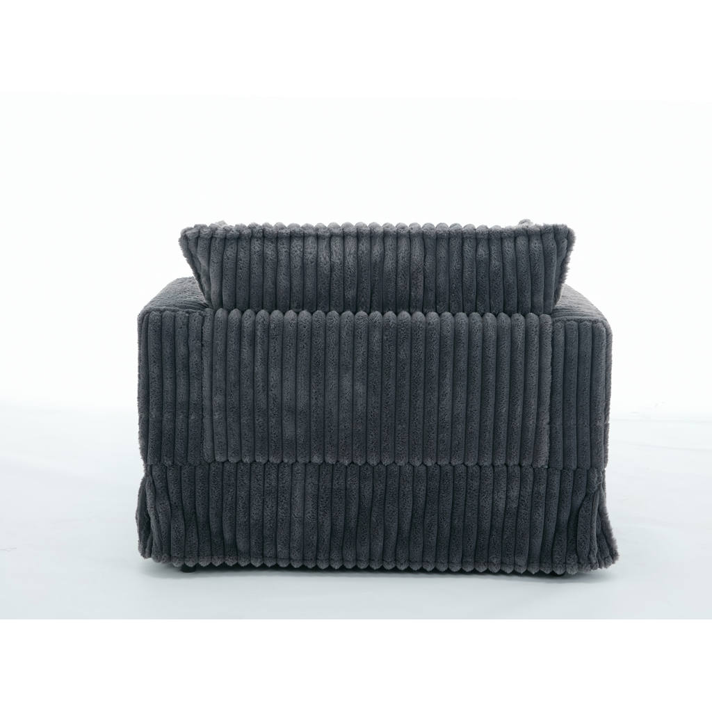 47.7'' Oversized Corduroy Chaise Longue with Ottoman