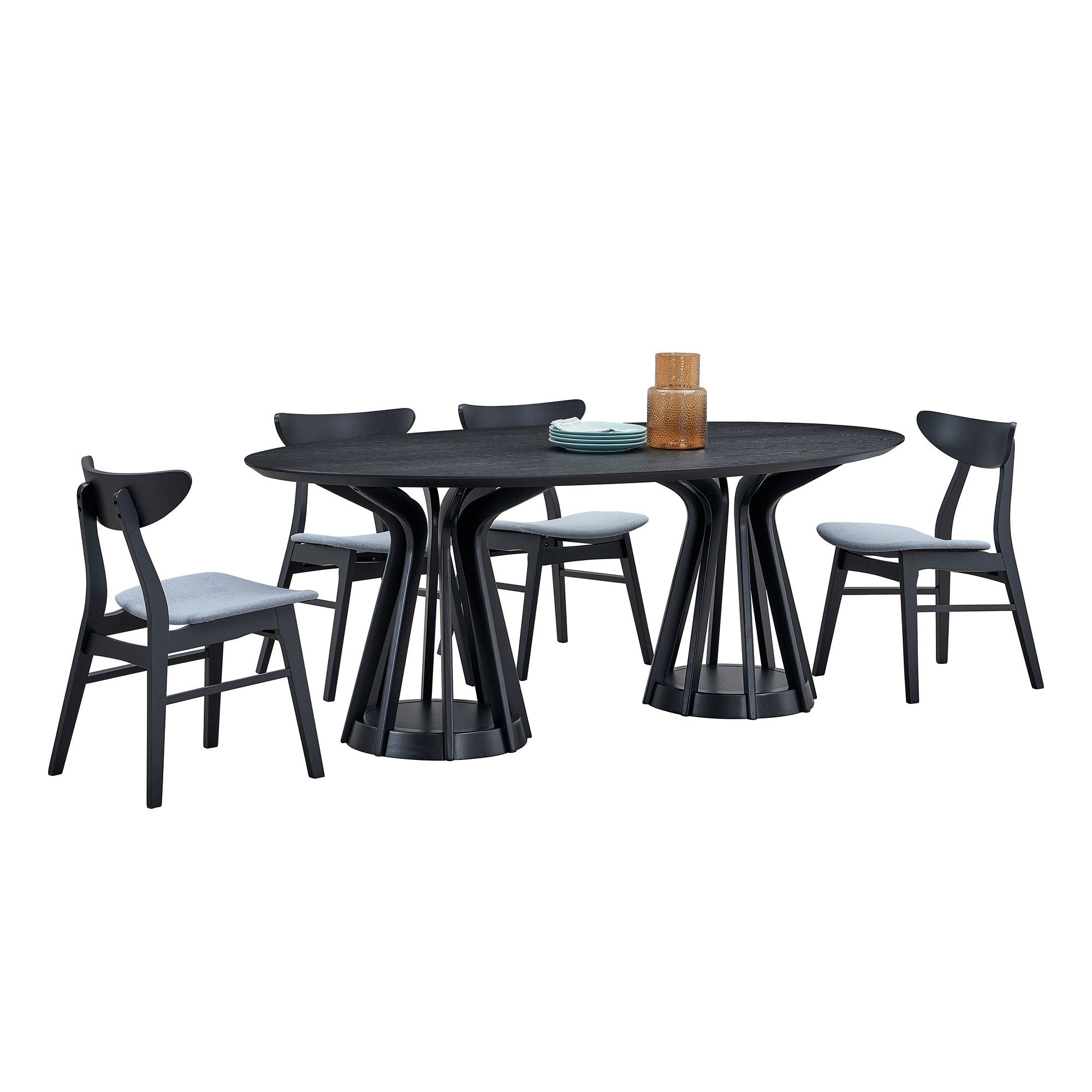 78.74 Inch Modern Wood Dining Table Set