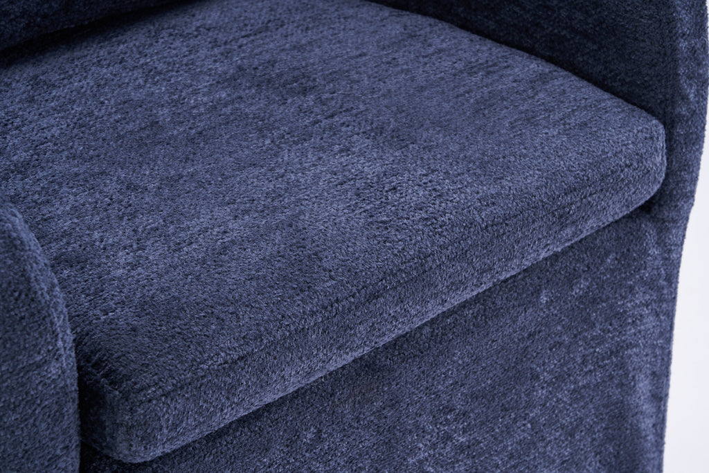 Modern Chenille Fabric Dining Armchair with Back Cushion