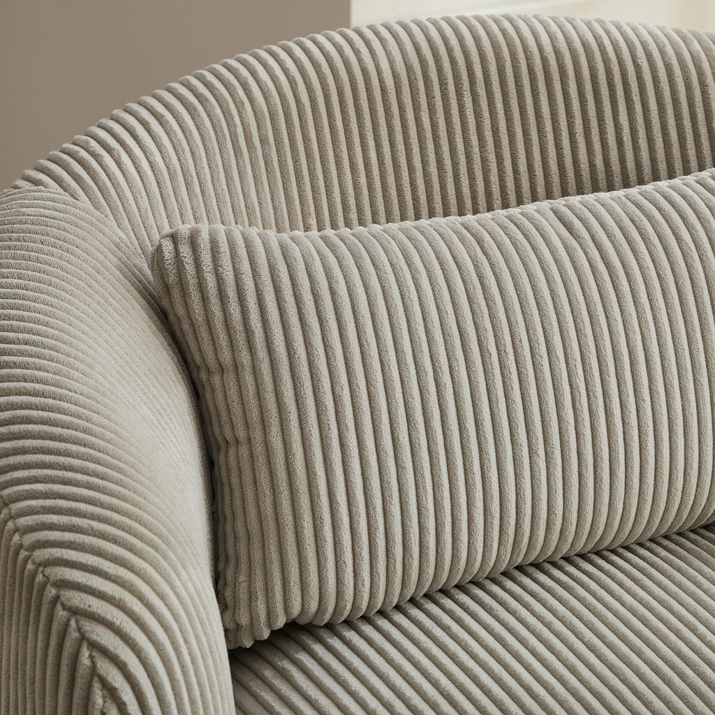 34.25' Wide Upholstered Corduroy Metal Base Swivel Soft Chair
