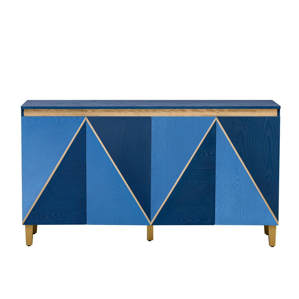 60' Retro Sideboard Cabinet with Adjustable Shelves