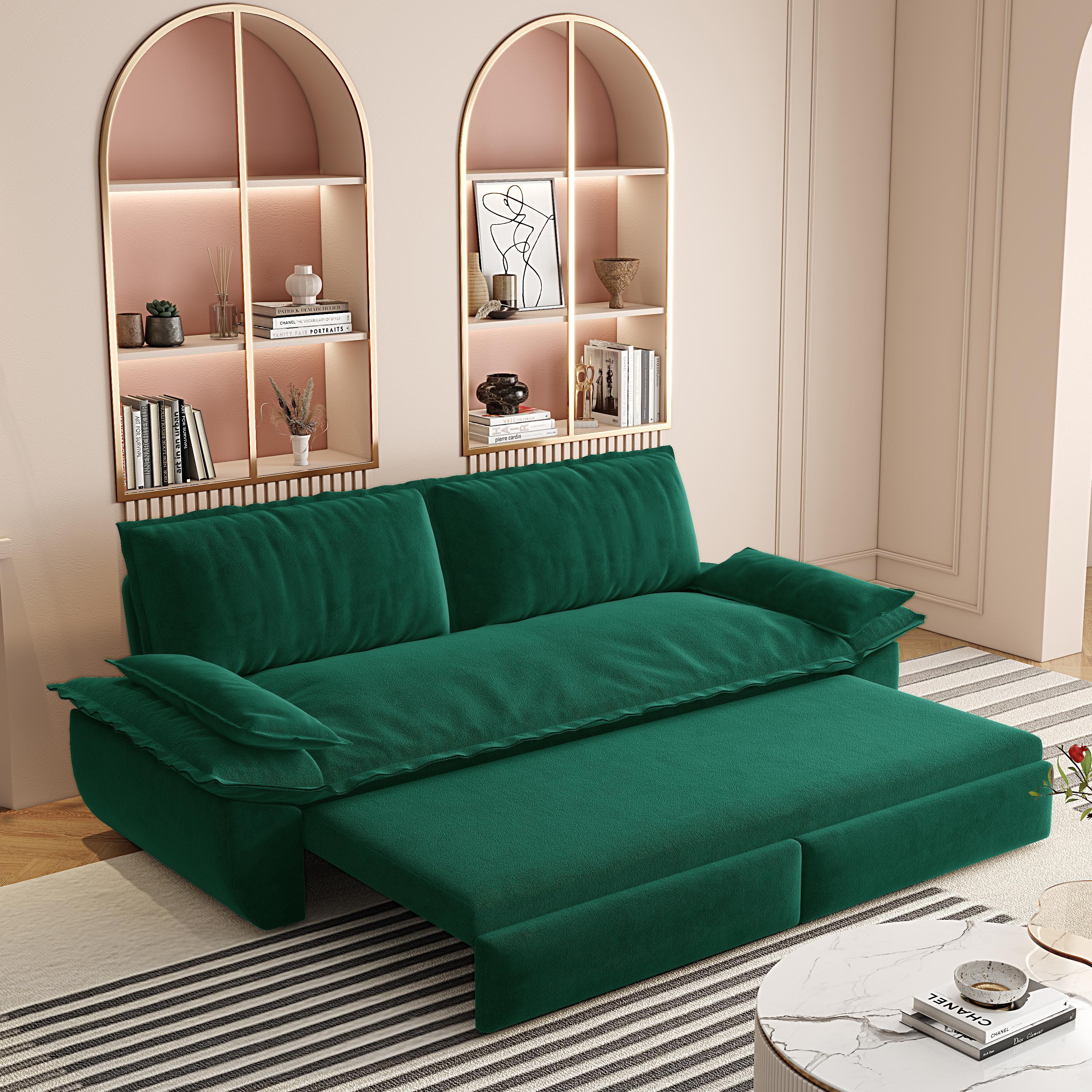 73.2" 3-in-1 Queen Convertible Sleeper Sofa Bed