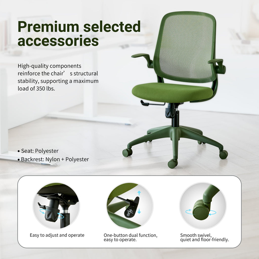Colorful Ergonomic Office Chair with Flip-Up Armrests