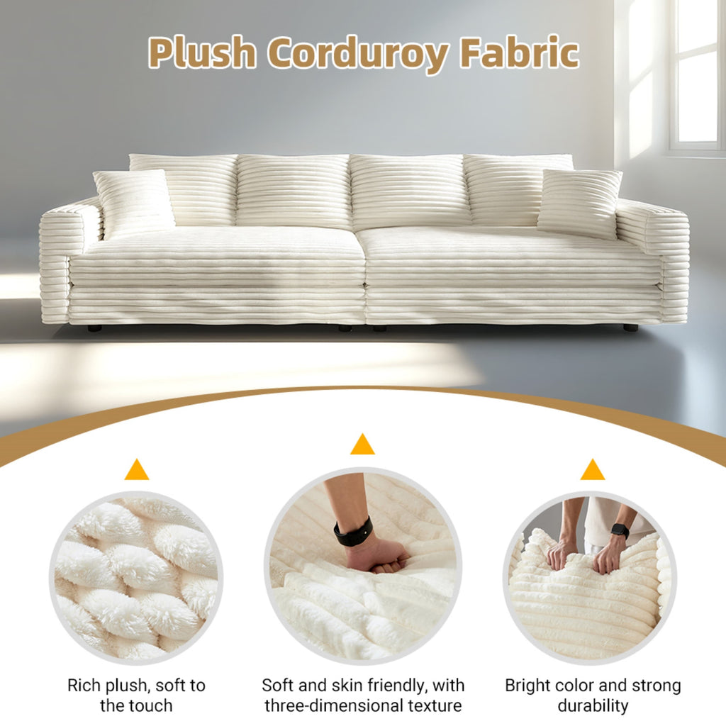 82.7' Modern Comfy Cloud Couch Sofa with Soft Pillows + Ottomans Option