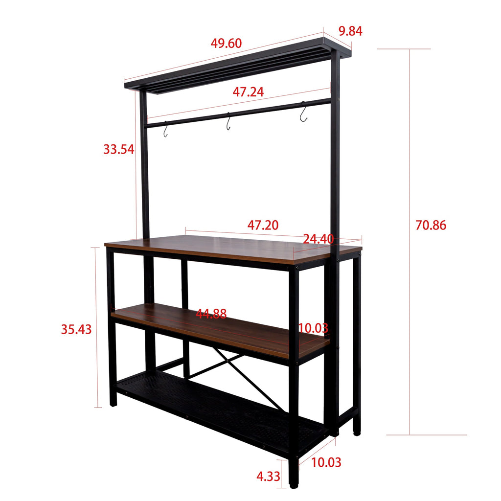 3 Tier Microwave Island Table for Kitchen
