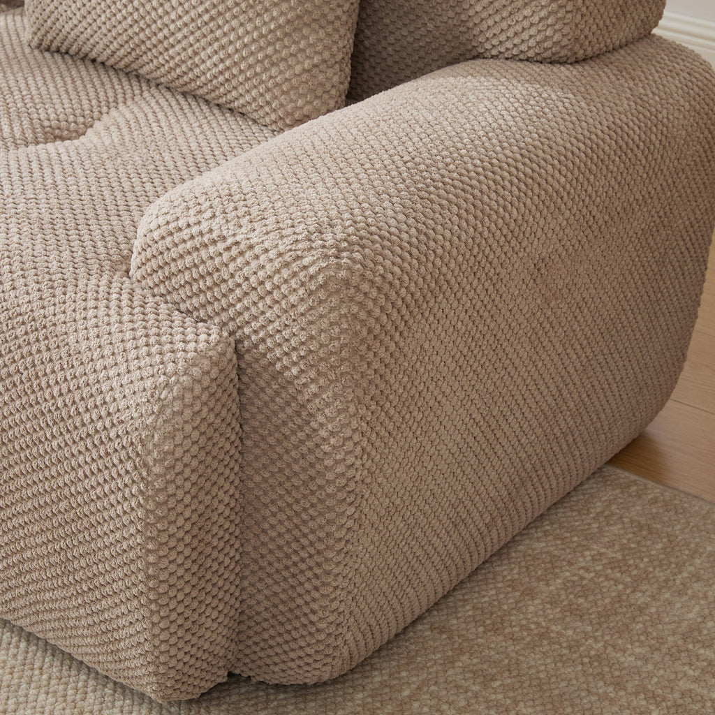 73' Sectional Cloud Convertible Floor Couch with 2 Pillows