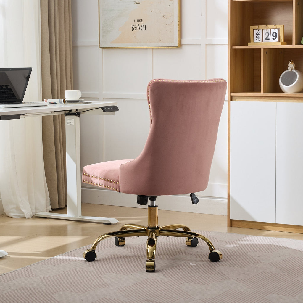 Modern Velvet Upholstered Tufted Button Home Office Chair