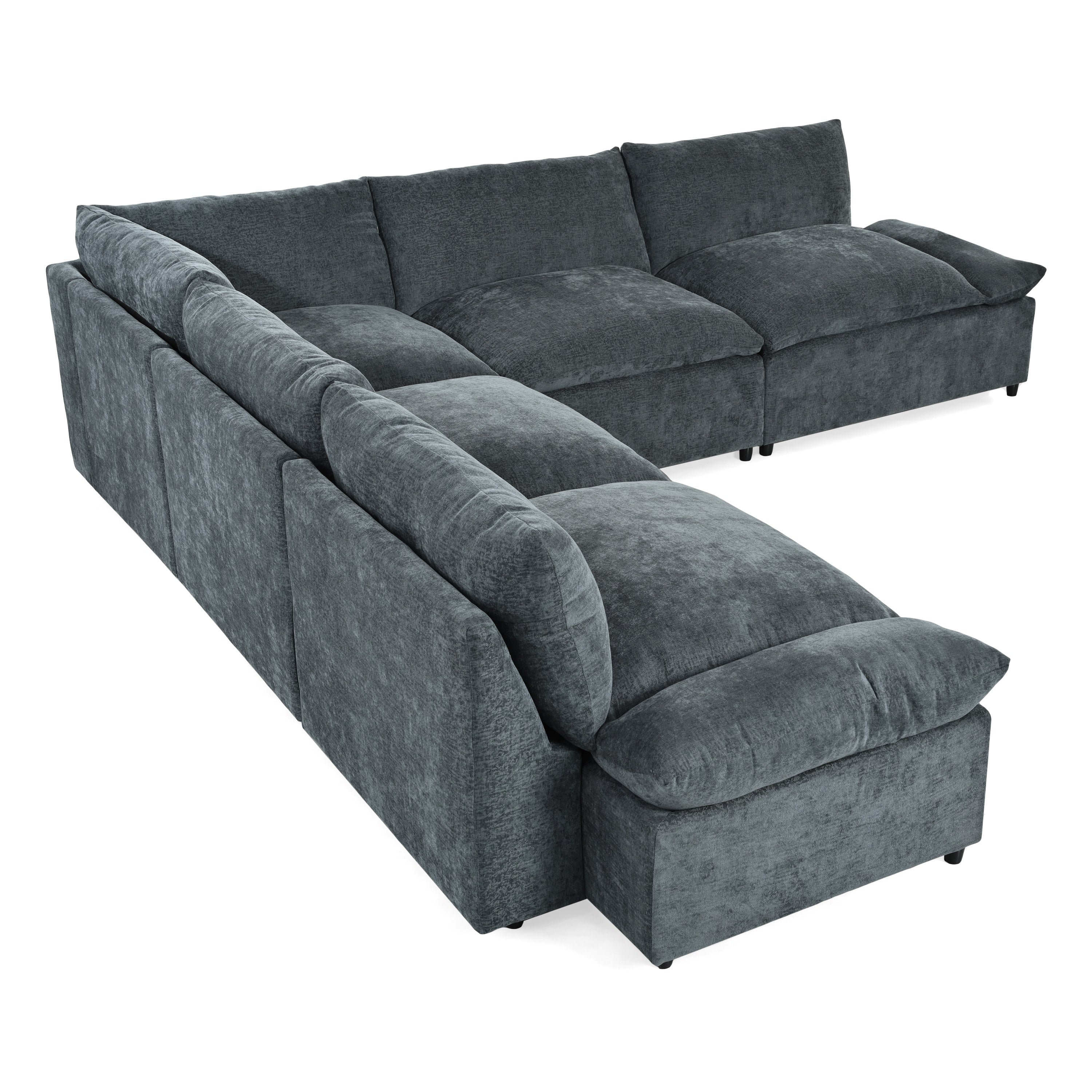 115.5' Modular Deep Gray Sectional Sofa