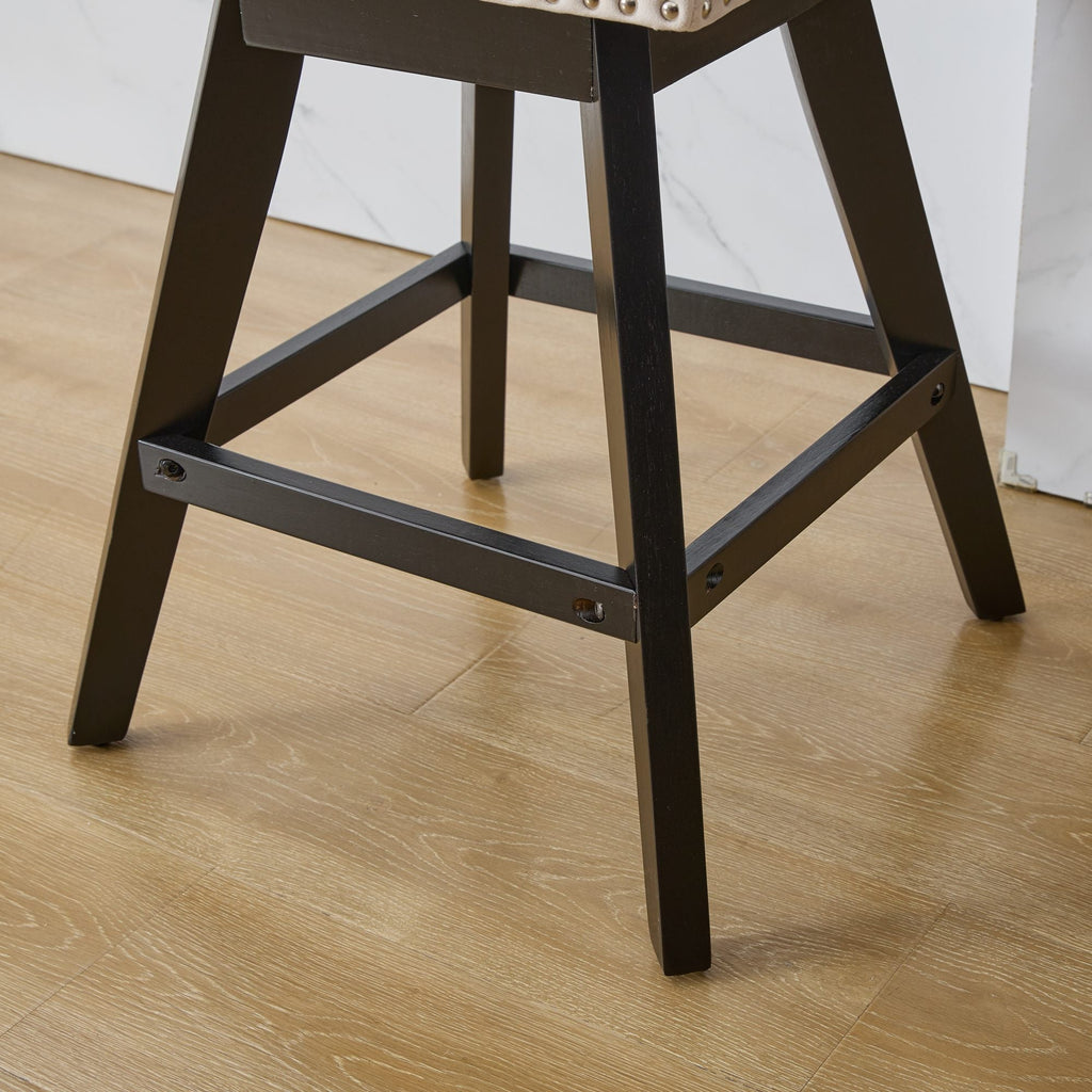 Swivel Velvet Barstools with Button Tufted Decoration (Set of 2)