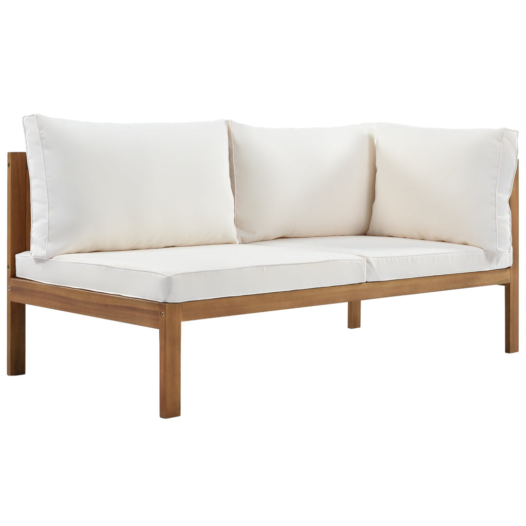 Acacia wood outdoor sofa set UV resistant water resistant cushions durable metal frame ideal patio garden outdoor living