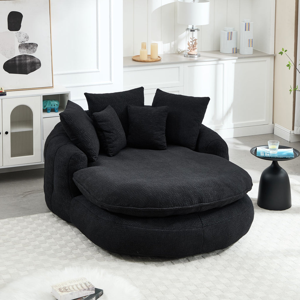 Oversized Oval Upholstered Bean Bag Sofa