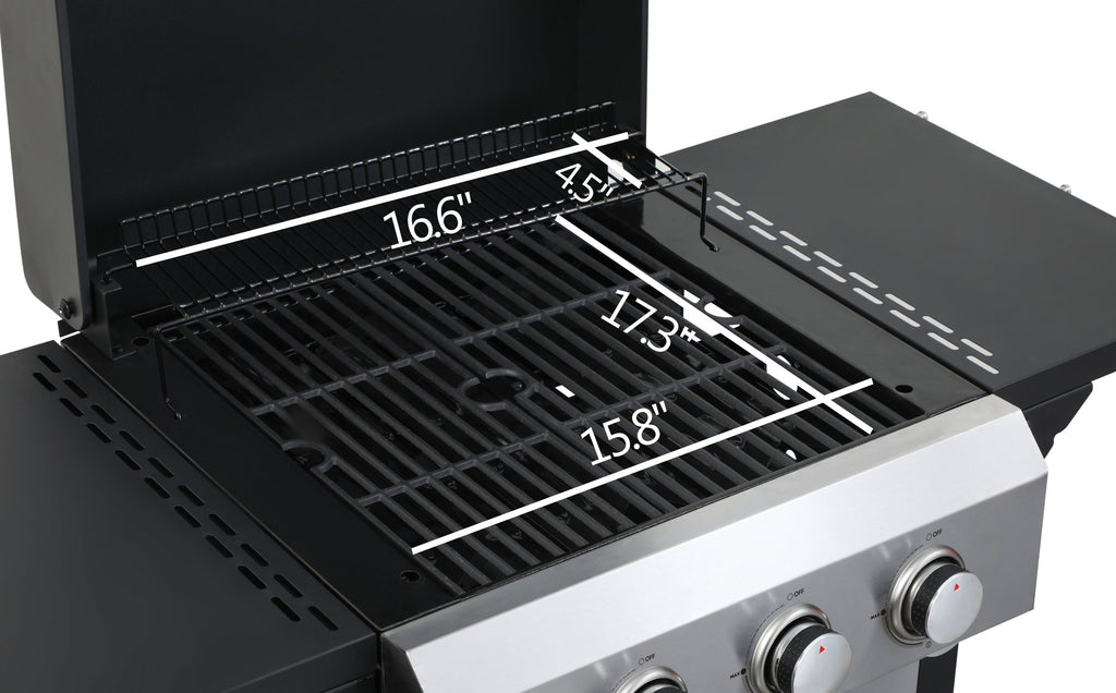 3 Burner Propane Gas BBQ Grill 36900BTU Stainless Steel Cooking Surface Foldable Table