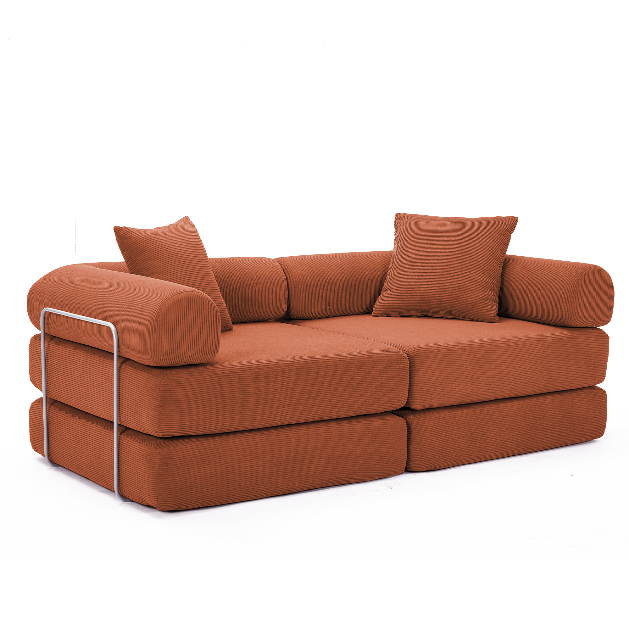 2 Seat Convertible Couch Folding Mattress Couch Sofa Bed